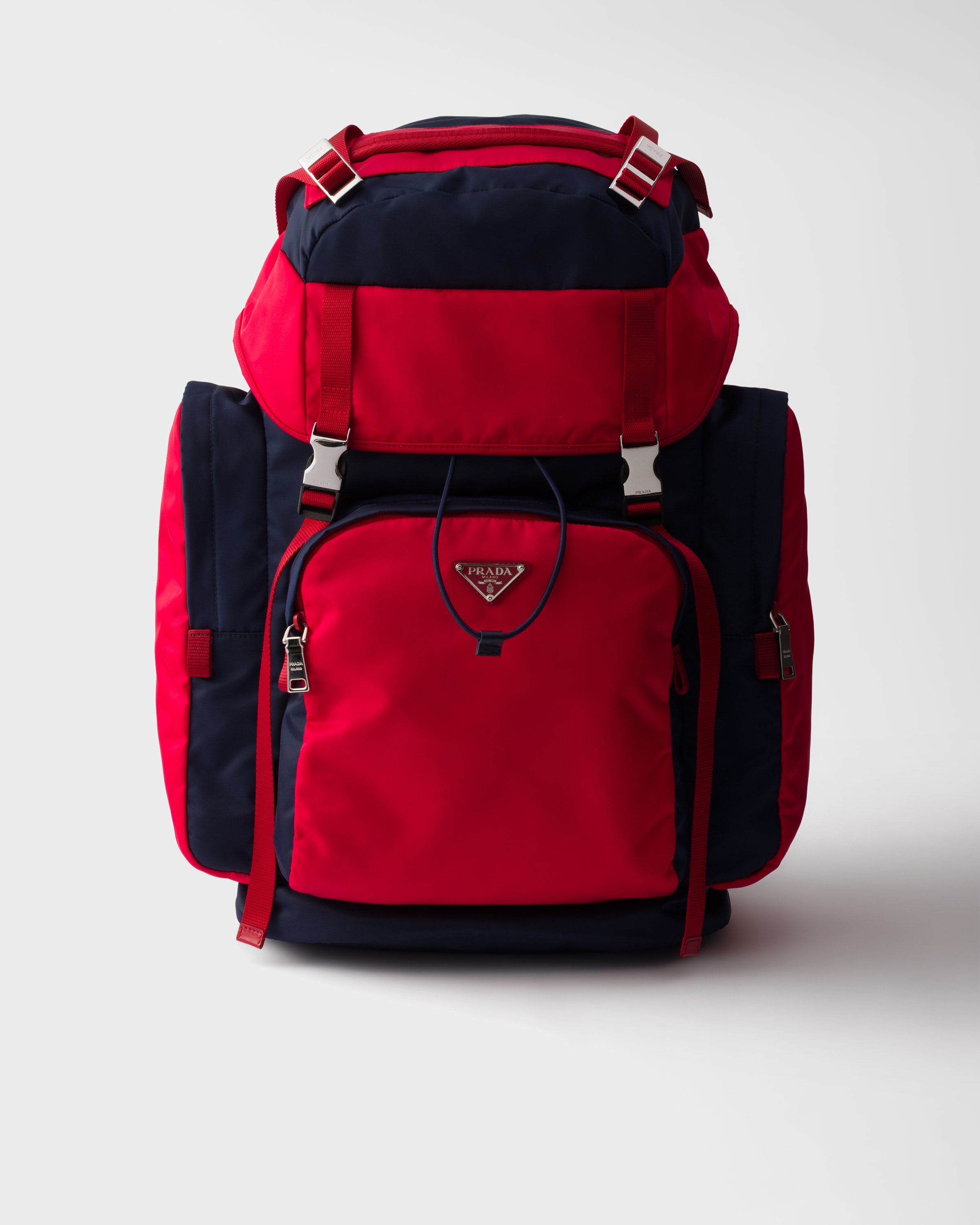 Baltic Blue/red Re-nylon Backpack | PRADA