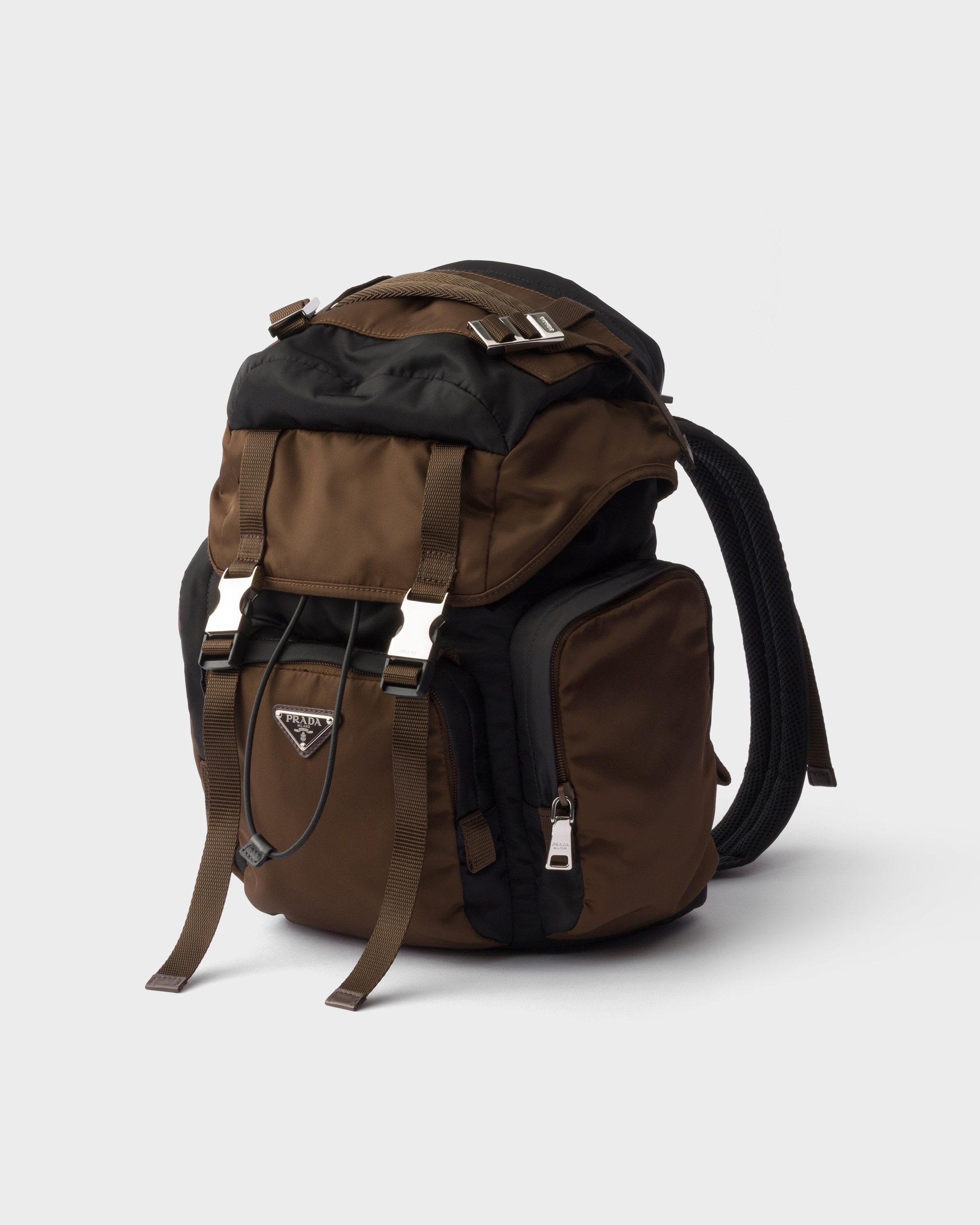 Black/burnt Re-nylon And Leather Backpack | PRADA