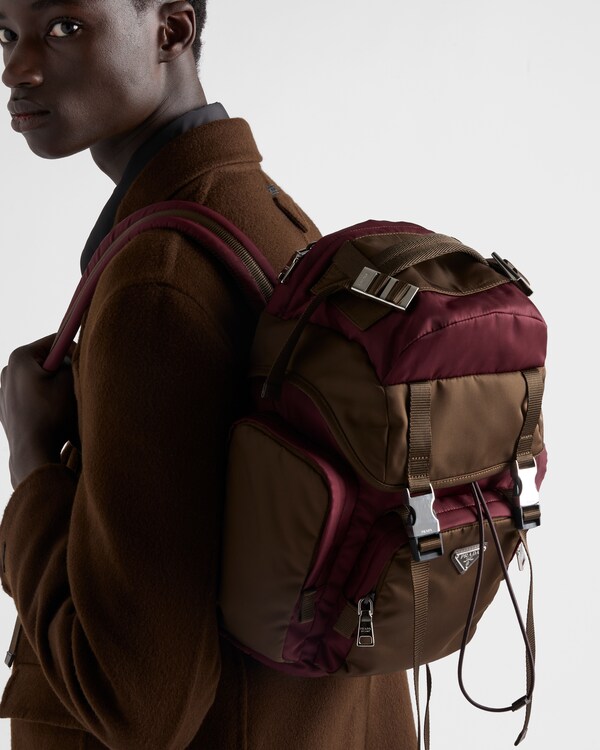 Re-Nylon and Saffiano leather backpack Re-Nylon and Saffiano leather backpack