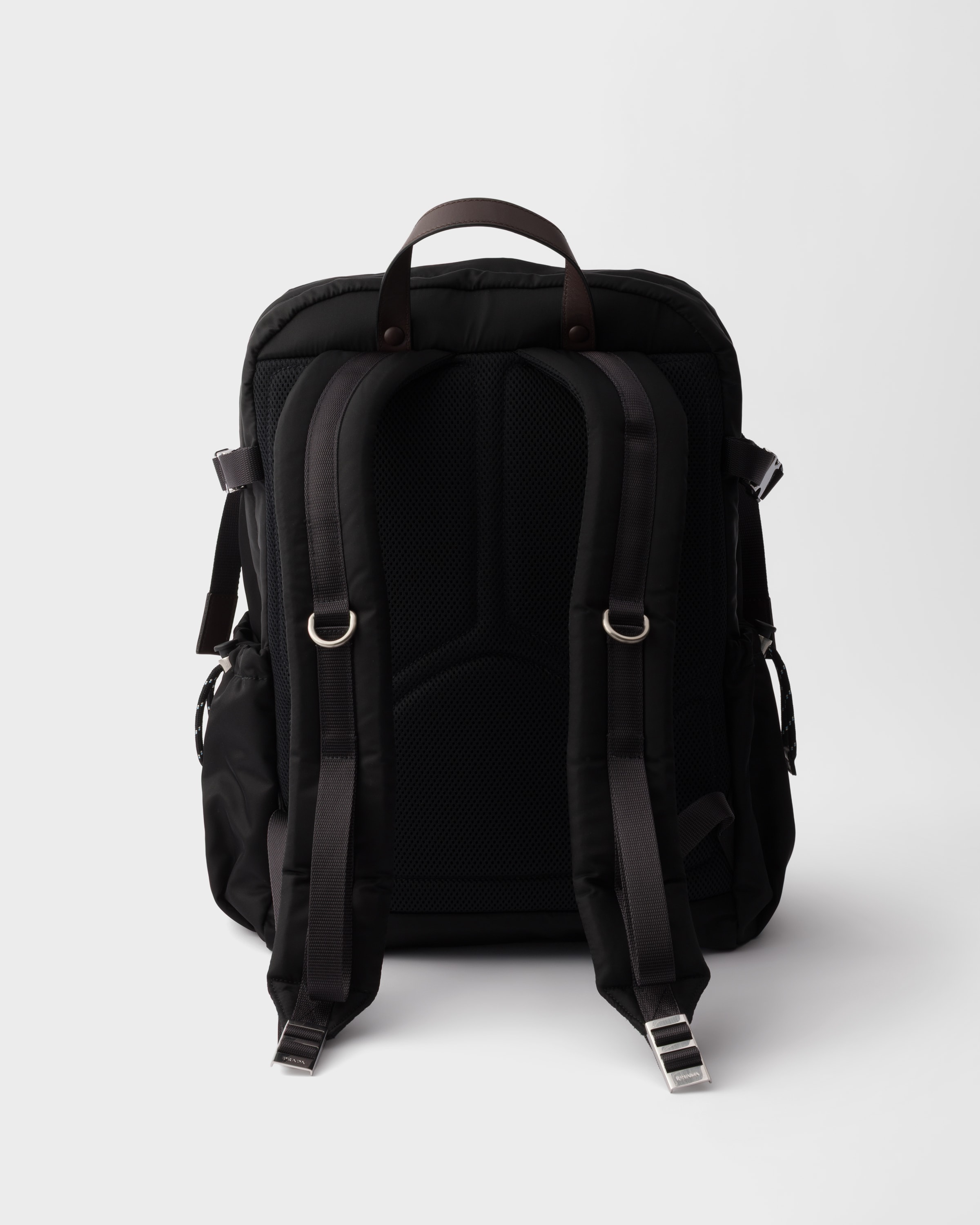 Re-Nylon and leather backpack