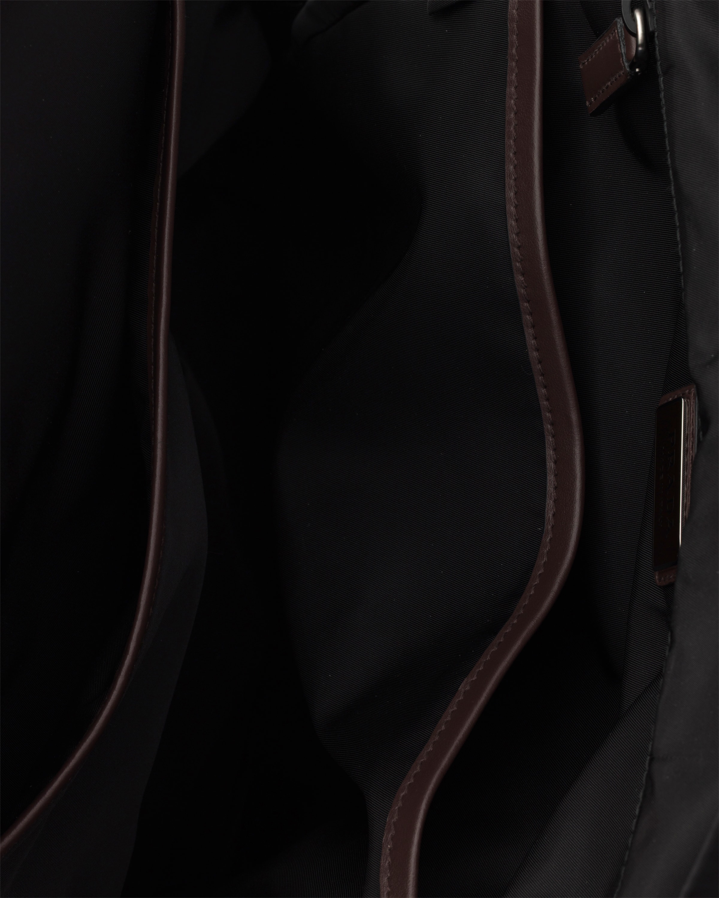 Re-Nylon and leather backpack