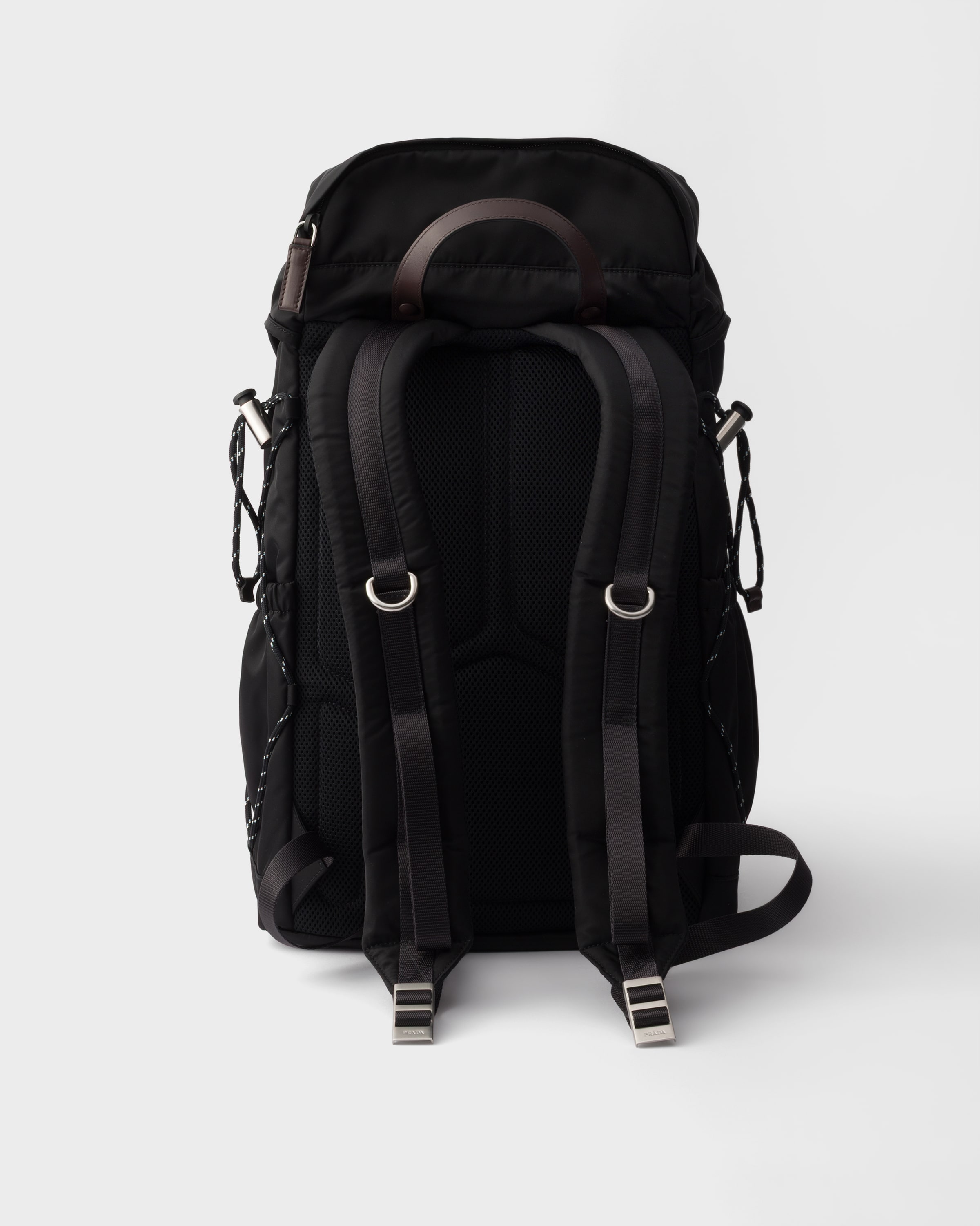 Re-Nylon and leather backpack