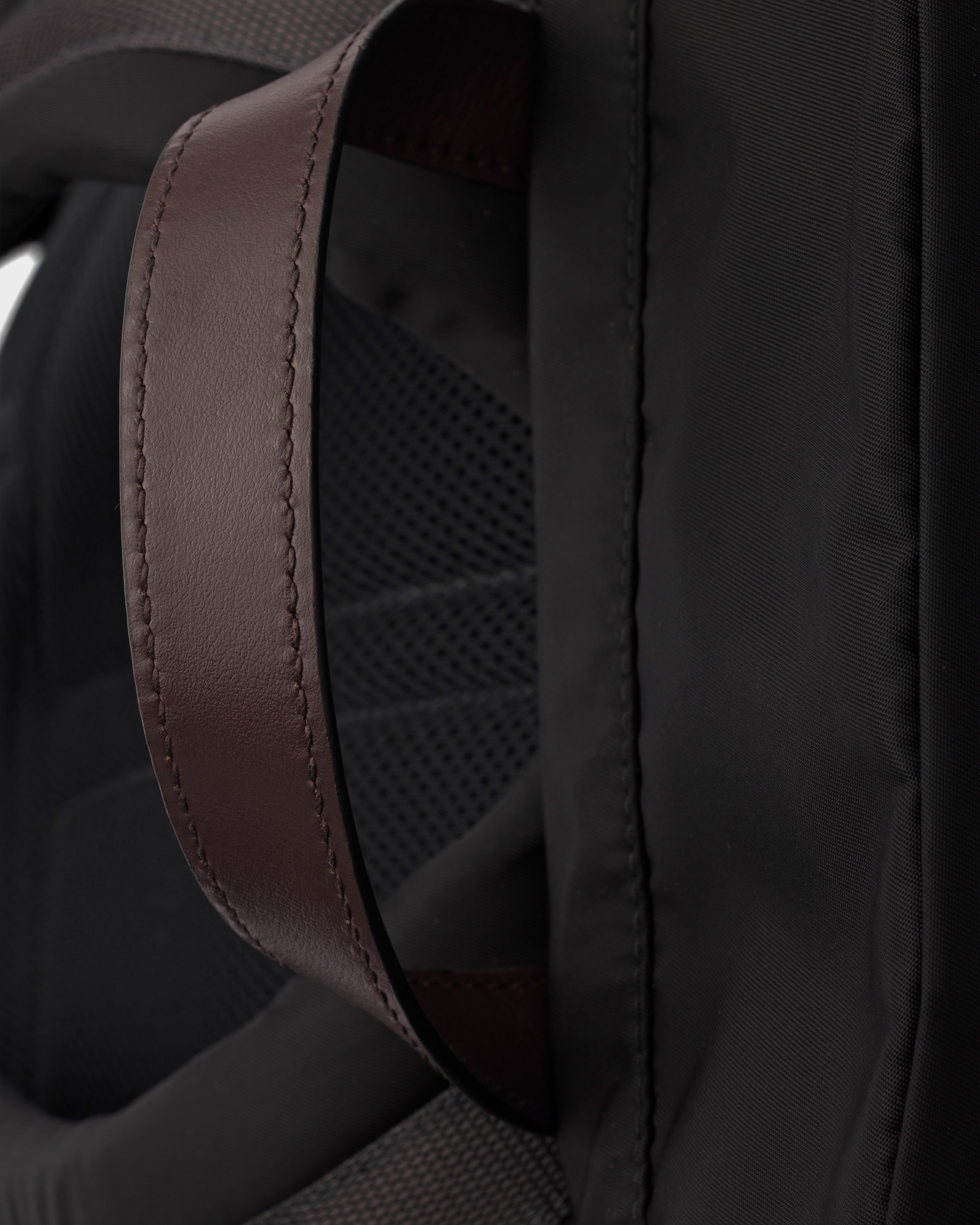 Re-Nylon and leather backpack