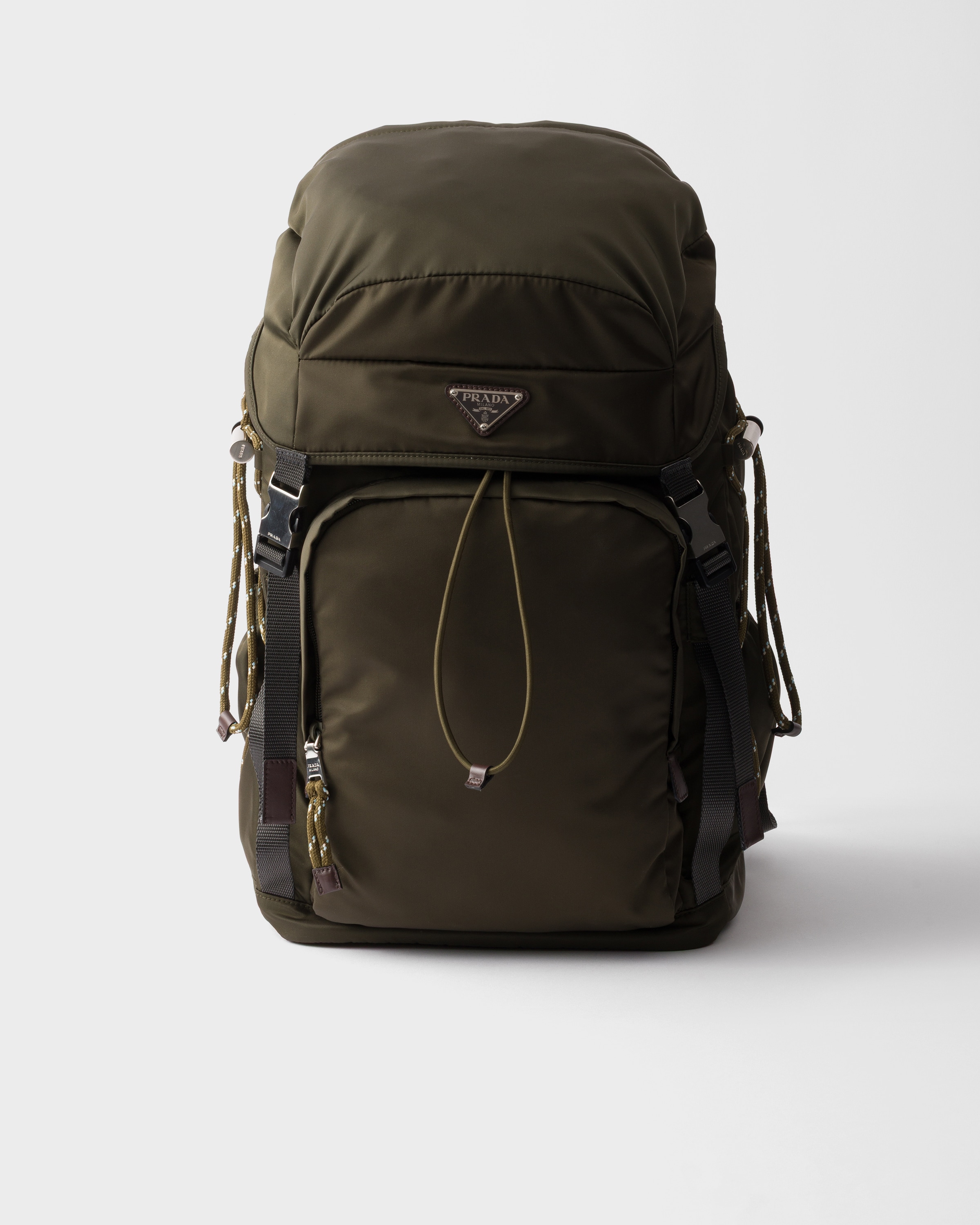 Camouflage Green Prada Speedrock Re-nylon And Leather Backpack | PRADA