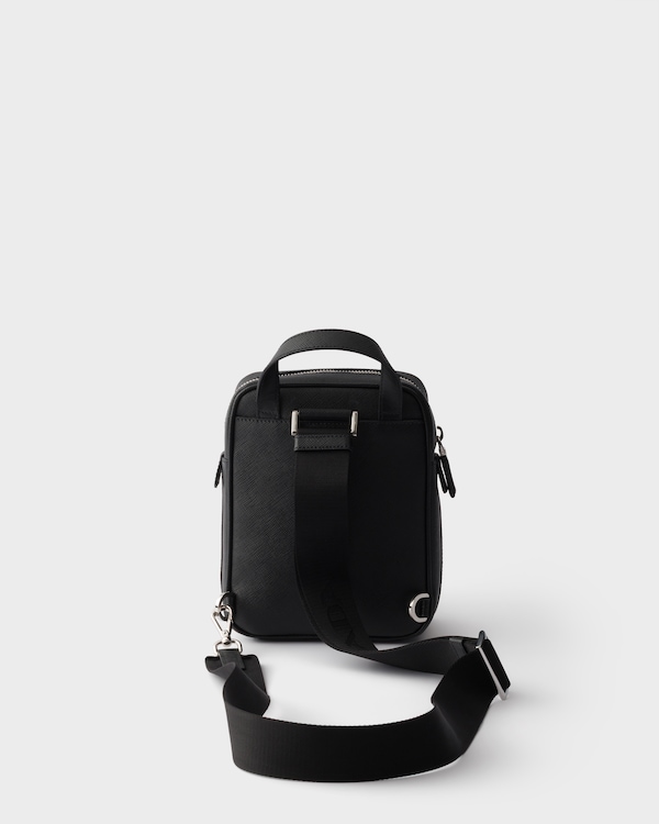 Saffiano leather mini one-shoulder backpack - Black Saffiano leather mini one-shoulder backpack - Black