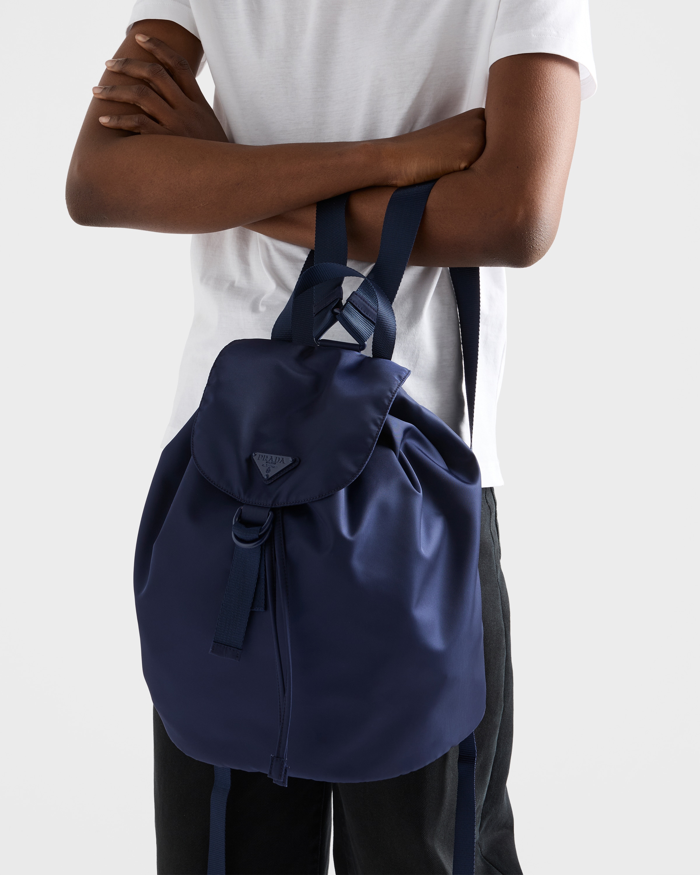 Baltic Blue Re-Nylon backpack | PRADA - United States