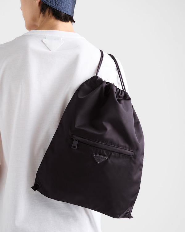 Sac à dos à cordon en Re-Nylon - Noir Sac à dos à cordon en Re-Nylon - Noir