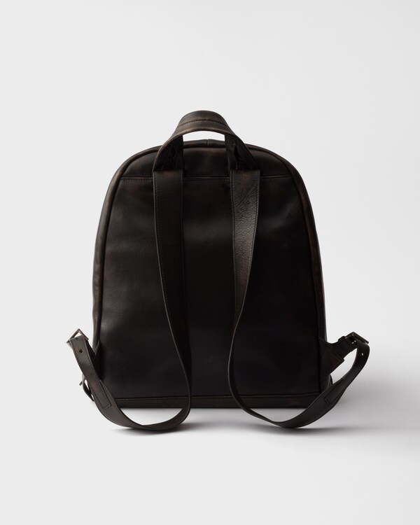Distressed nappa leather backpack - Dark Brown Distressed nappa leather backpack - Dark Brown
