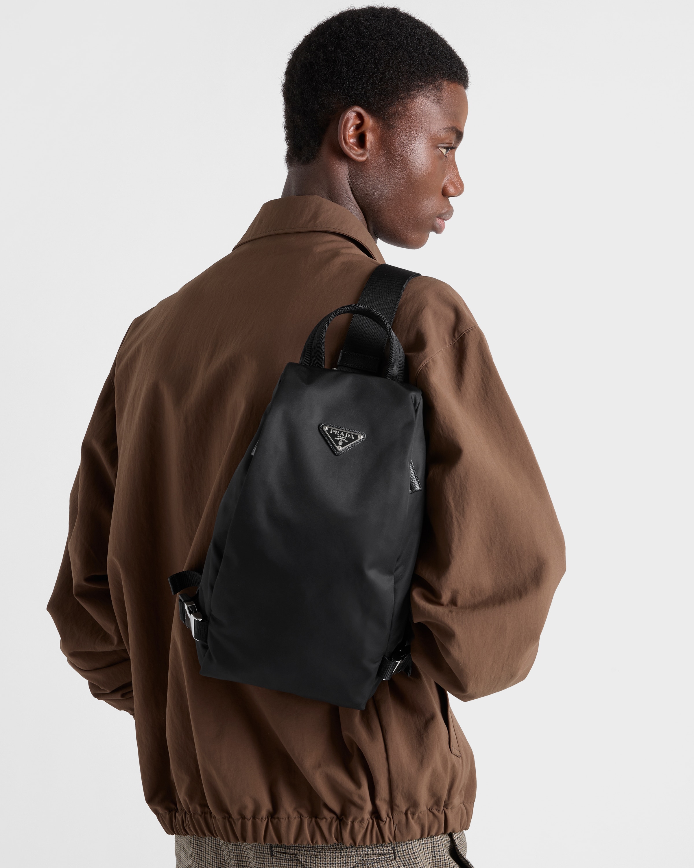 Black Re-nylon And Saffiano Leather Backpack | PRADA - United States
