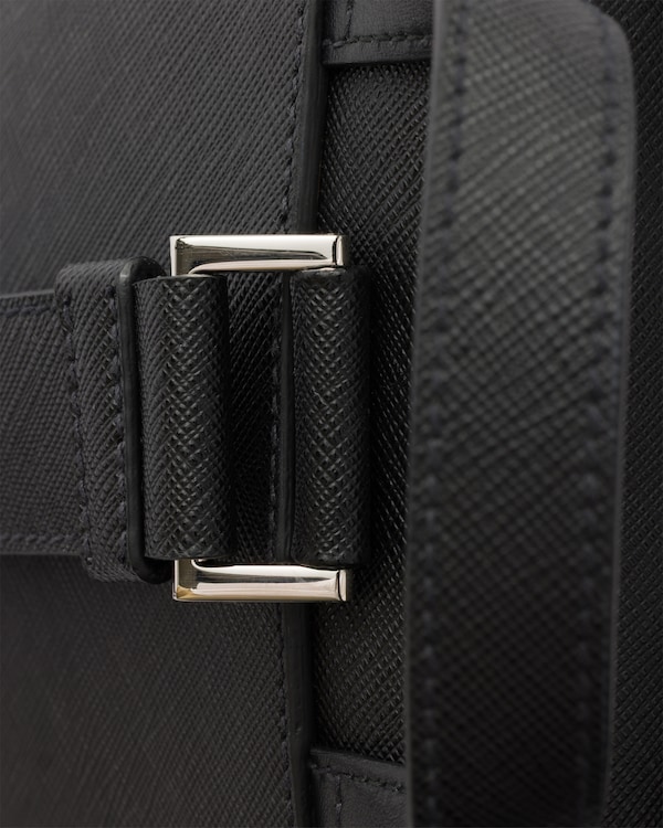 Sac à dos en cuir Saffiano - Noir Sac à dos en cuir Saffiano - Noir