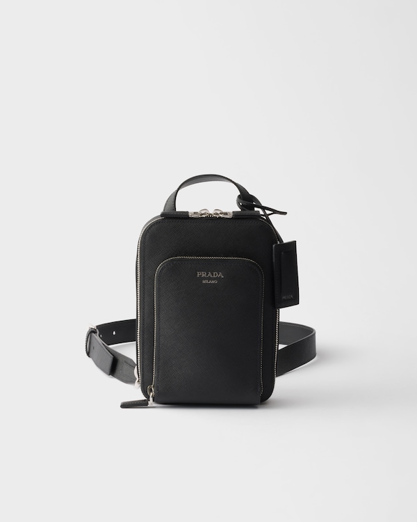 Sac à dos en cuir Saffiano - Noir Sac à dos en cuir Saffiano - Noir
