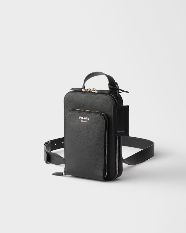 Sac à dos en cuir Saffiano - Noir Sac à dos en cuir Saffiano - Noir