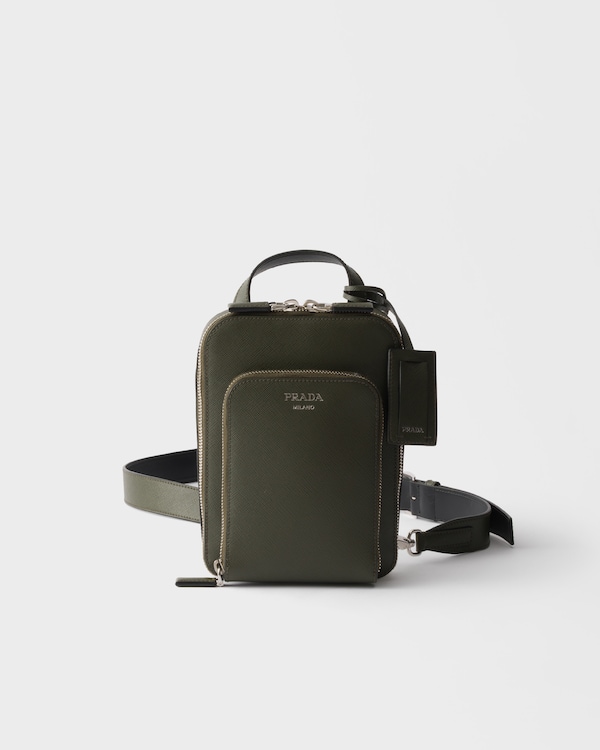 Sac à dos en cuir Saffiano - Vert Forêt Sac à dos en cuir Saffiano - Vert Forêt