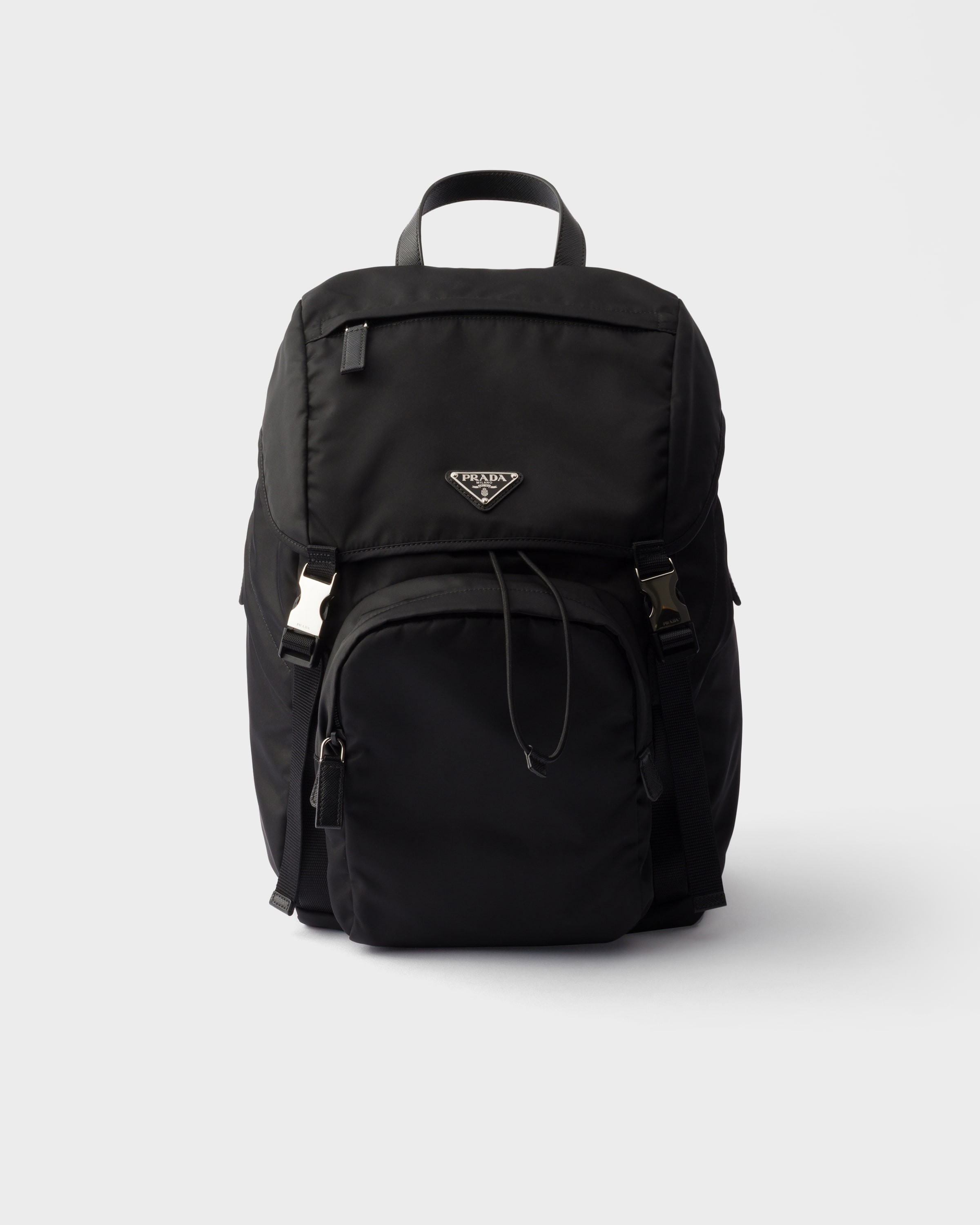 Prada Re-nylon And Saffiano Leather Backpack, Man, Black