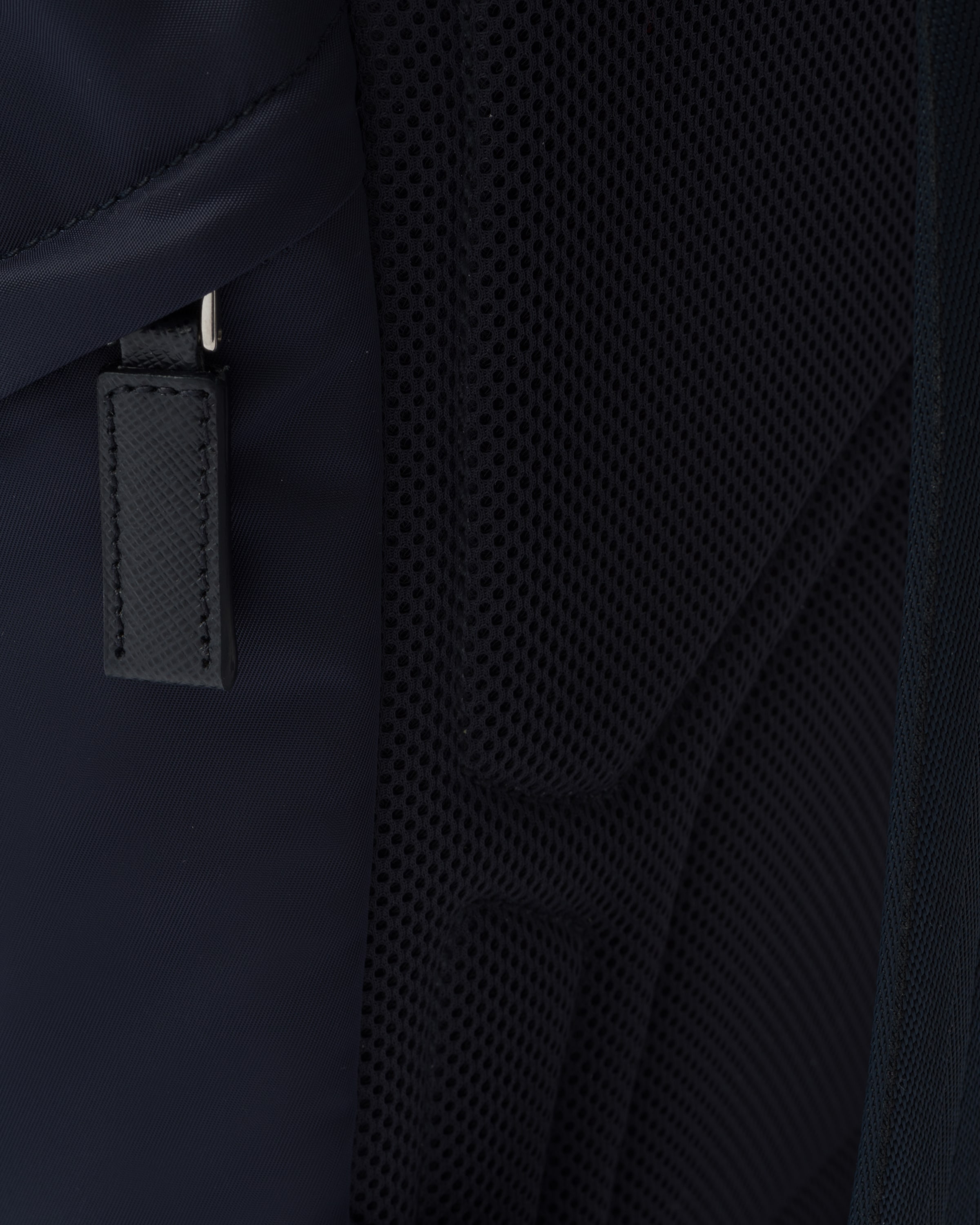 Navy Re-Nylon and Saffiano leather backpack | Prada