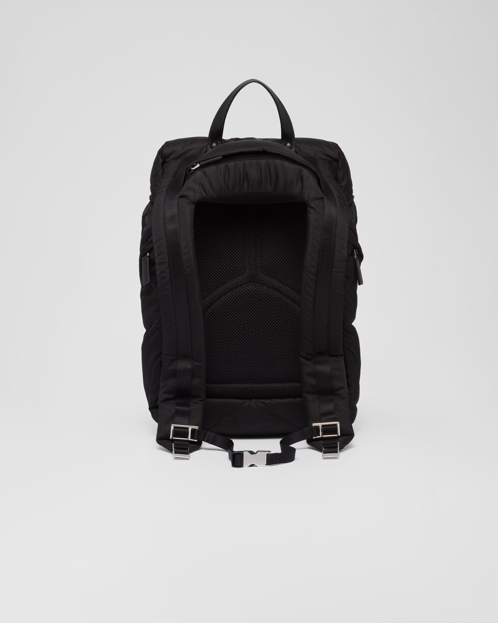 Zaino imbottito in Re-Nylon con cappuccio Nero | Prada
