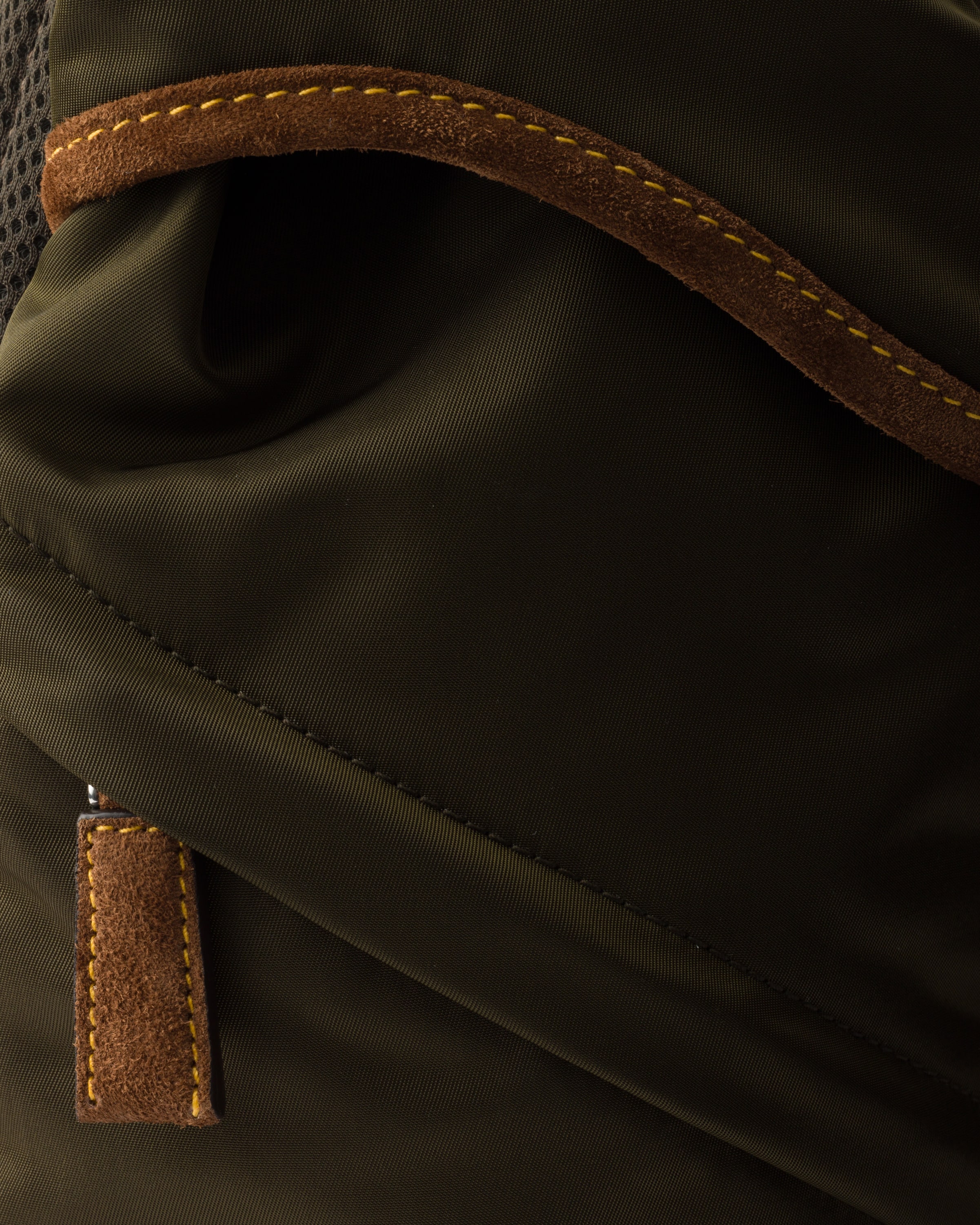 Re-Nylon and suede backpack