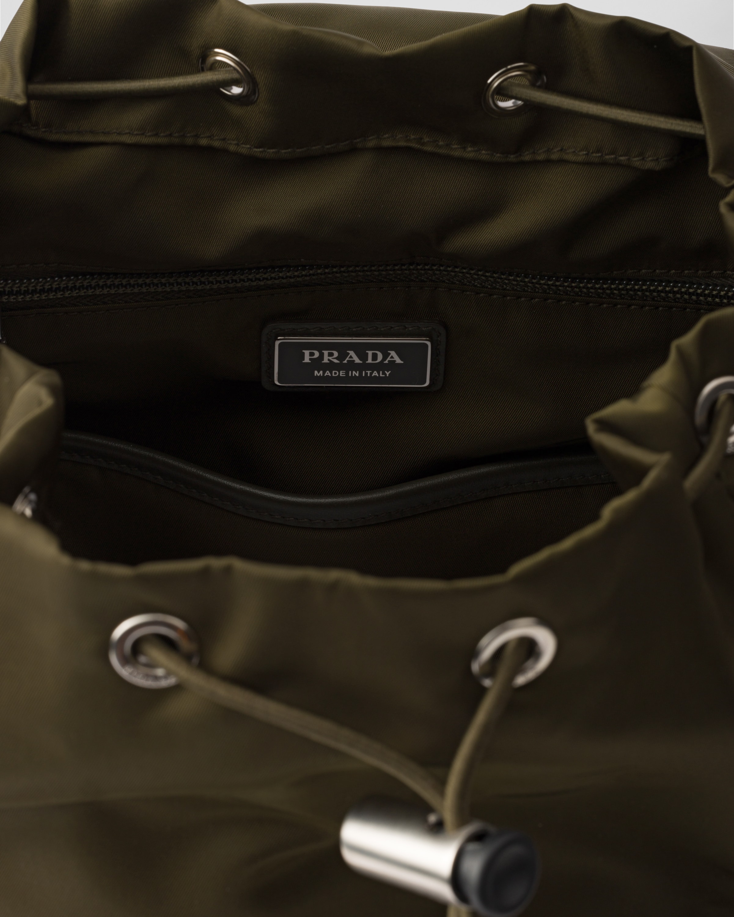 Re-Nylon and suede backpack