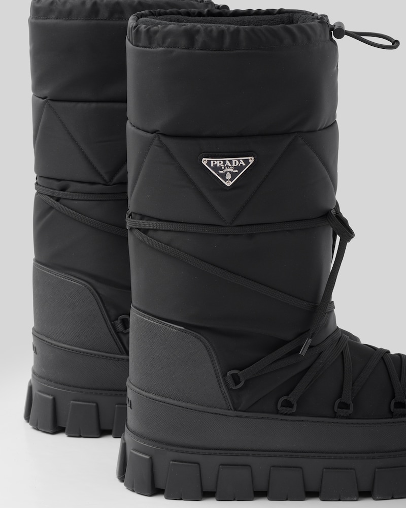 Black Nylon Gabardine Après Ski Boots PRADA
