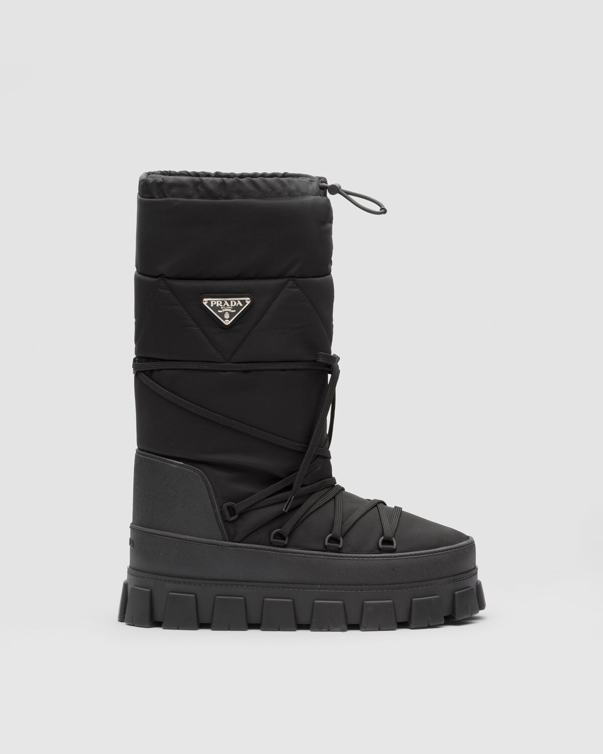 Black Renylon Gabardine Après Ski Boots PRADA