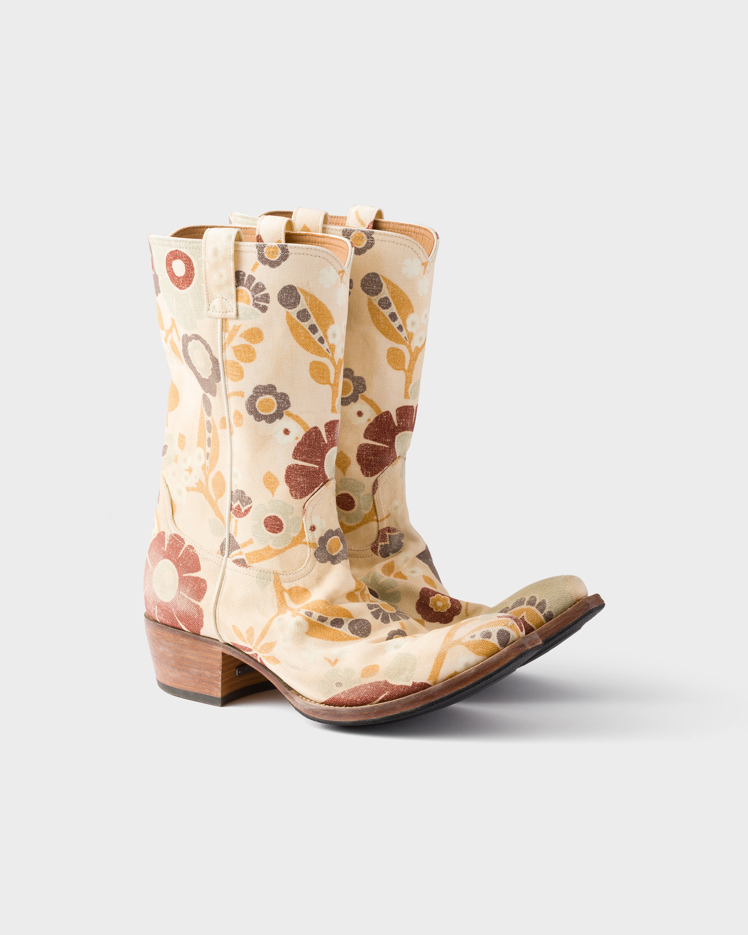 Prada Stiefel Aus Bedrucktem Stoff