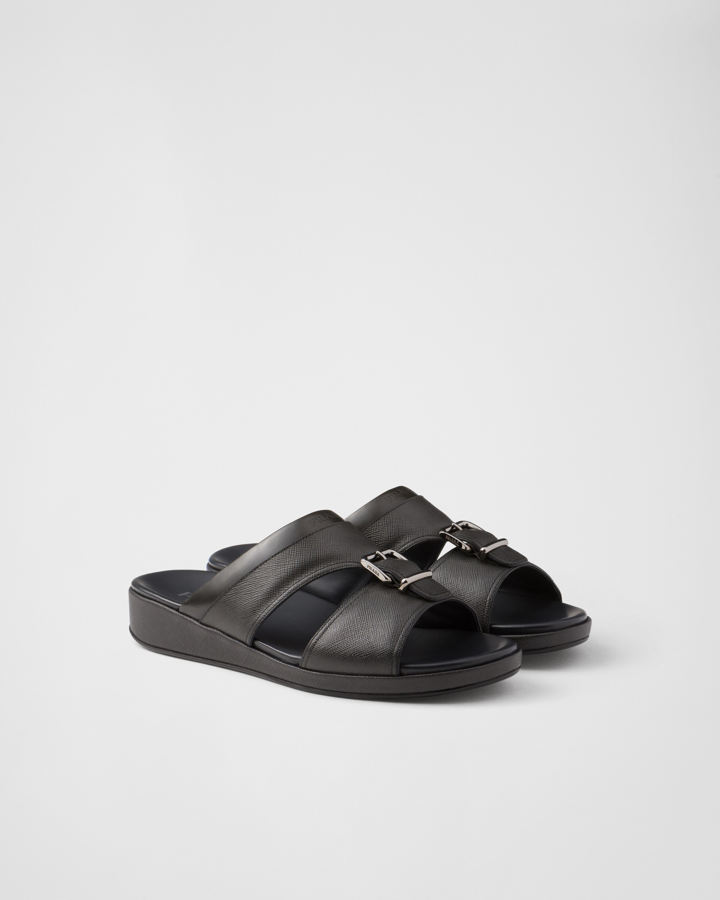 Prada saffiano sandals clearance
