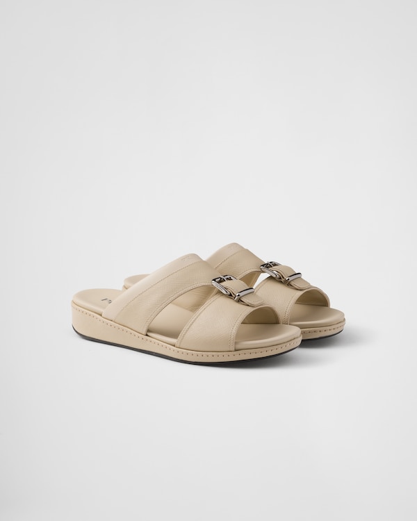 صنادل جلد سافيانو - بيج صحراوي صنادل جلد سافيانو - بيج صحراوي