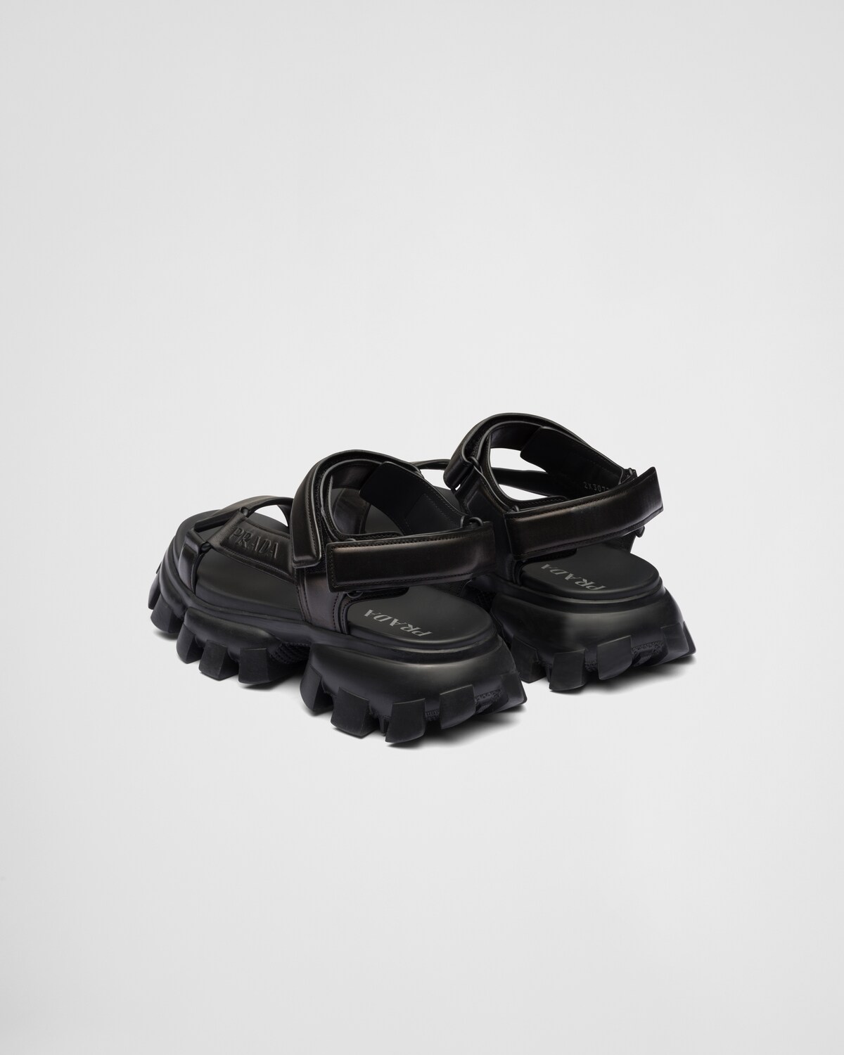 Prada Black Calf Leather Bos Taurus Flip-Flop Sandals