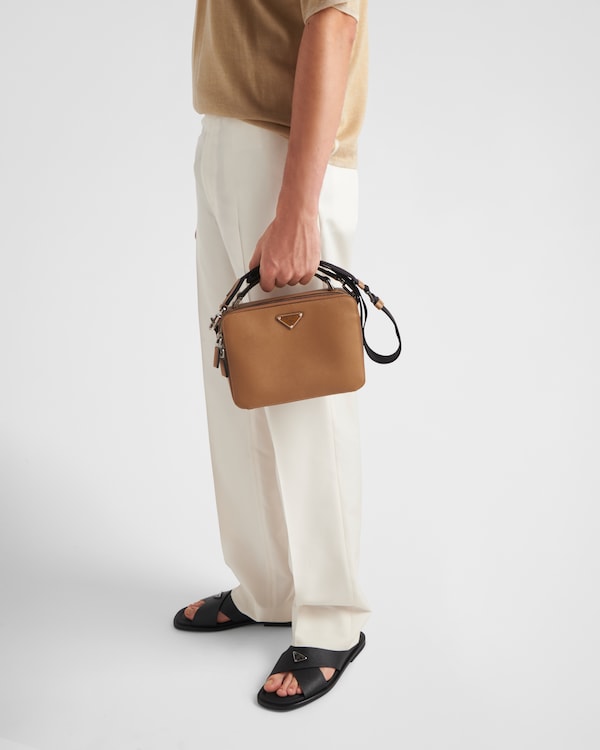 Saffiano leather crisscross slides Saffiano leather crisscross slides