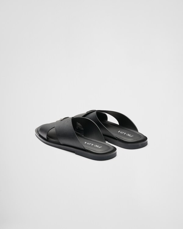 Saffiano Deri Çapraz Sandalet Saffiano Deri Çapraz Sandalet