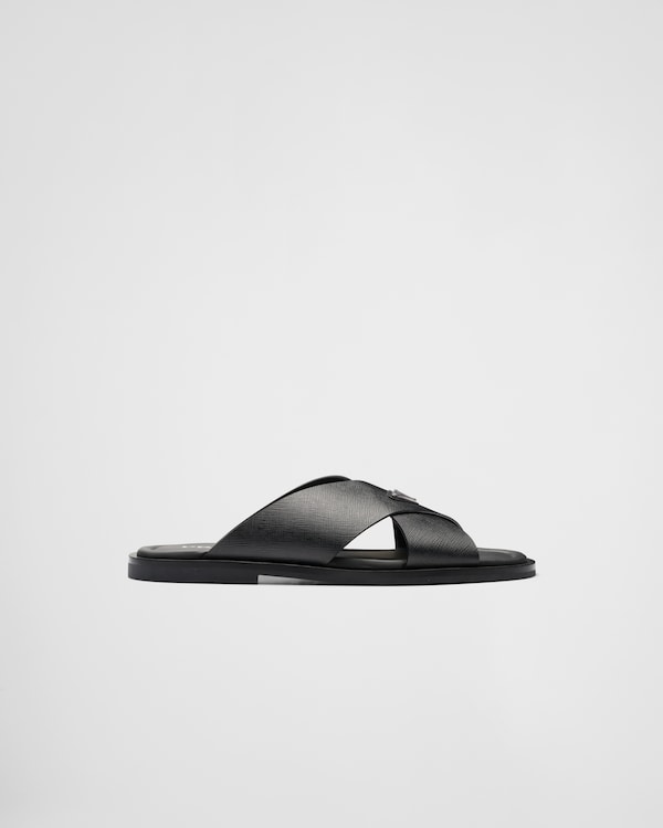 Saffiano Deri Çapraz Sandalet Saffiano Deri Çapraz Sandalet