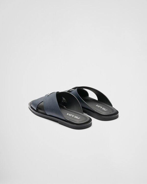 Saffiano leather crisscross sandals Saffiano leather crisscross sandals