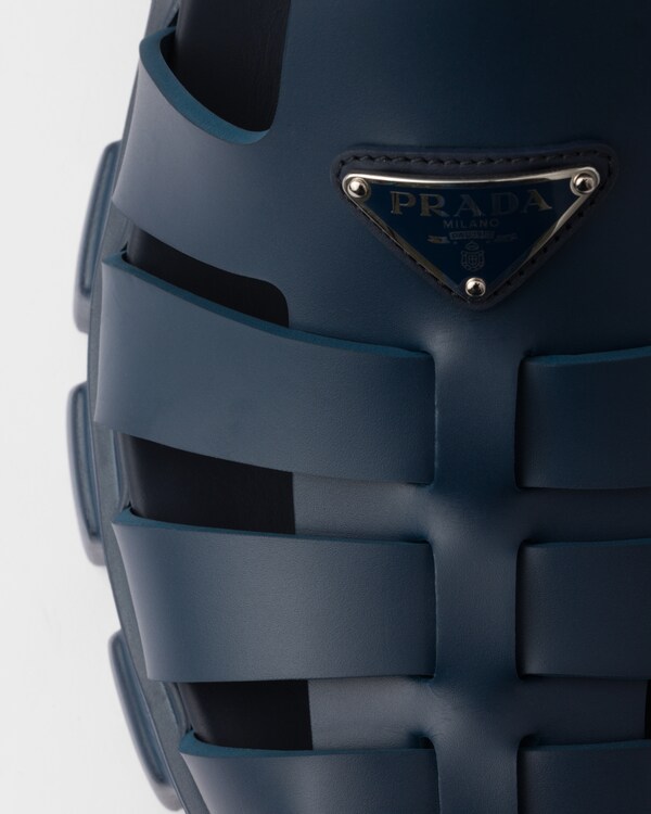 プラダ モノリス ラバー サンダル - ネイビー プラダ モノリス ラバー サンダル - ネイビー