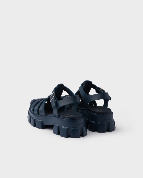 プラダ モノリス ラバー サンダル - ネイビー プラダ モノリス ラバー サンダル - ネイビー