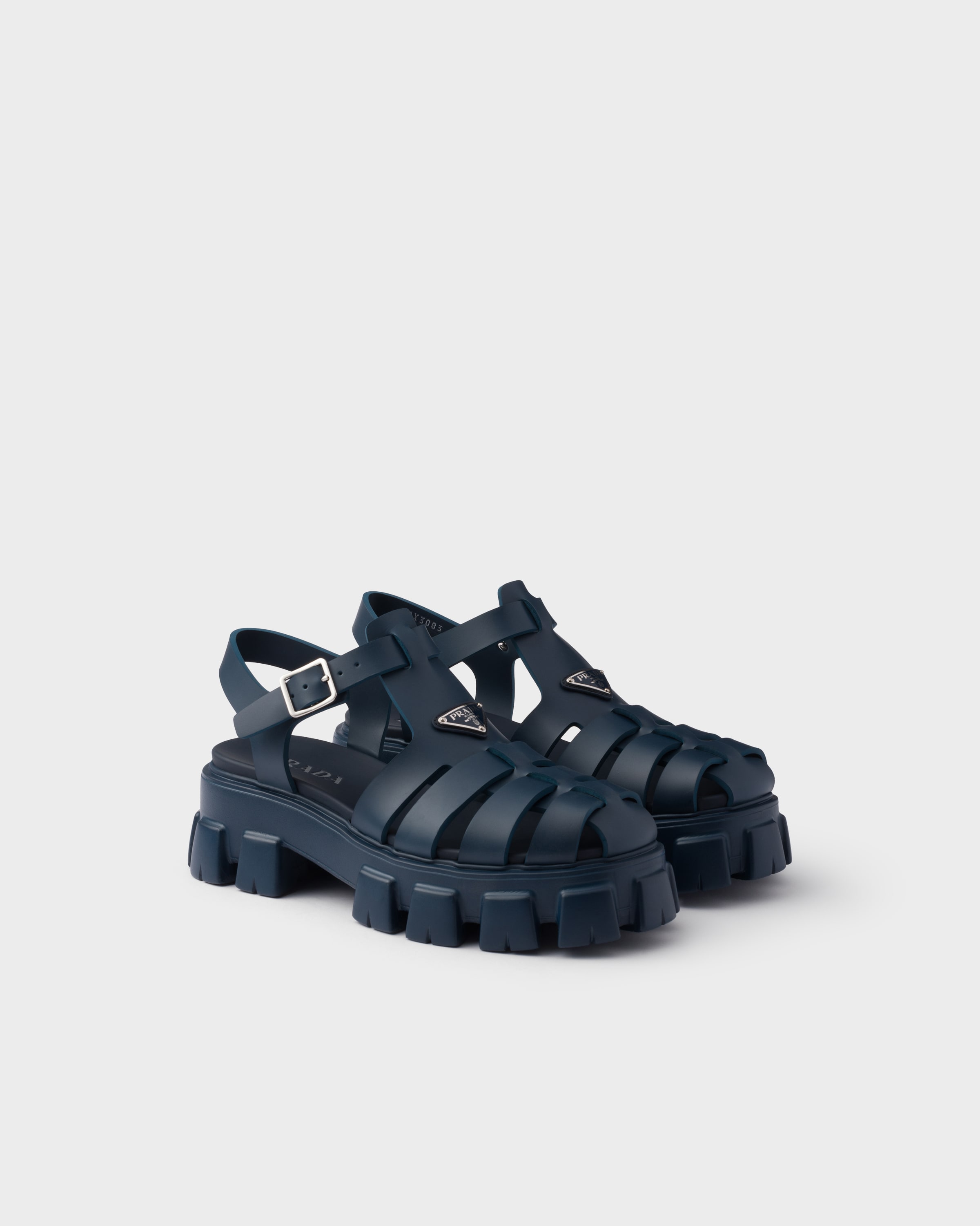 ネイビー プラダ モノリス ラバー サンダル | PRADA