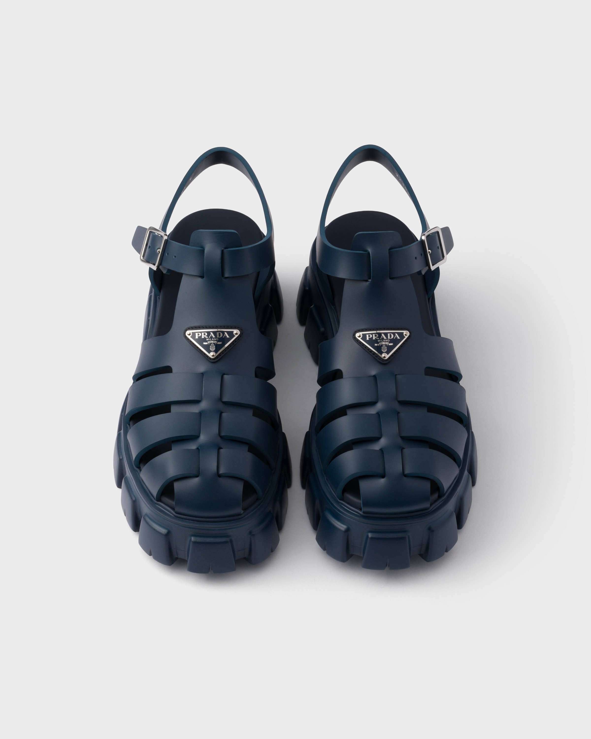 ネイビー プラダ モノリス ラバー サンダル | PRADA