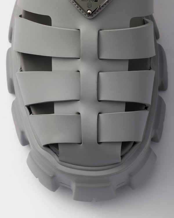 プラダ モノリス ラバー サンダル - スティールグレー プラダ モノリス ラバー サンダル - スティールグレー