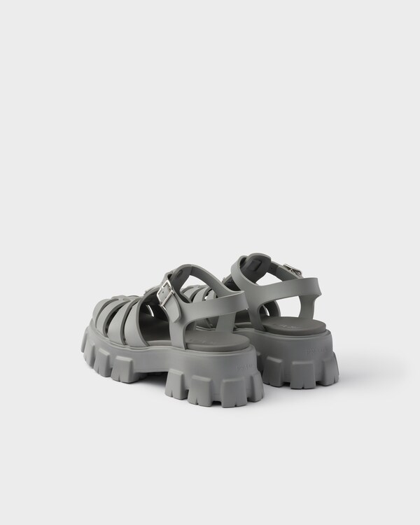 プラダ モノリス ラバー サンダル - スティールグレー プラダ モノリス ラバー サンダル - スティールグレー