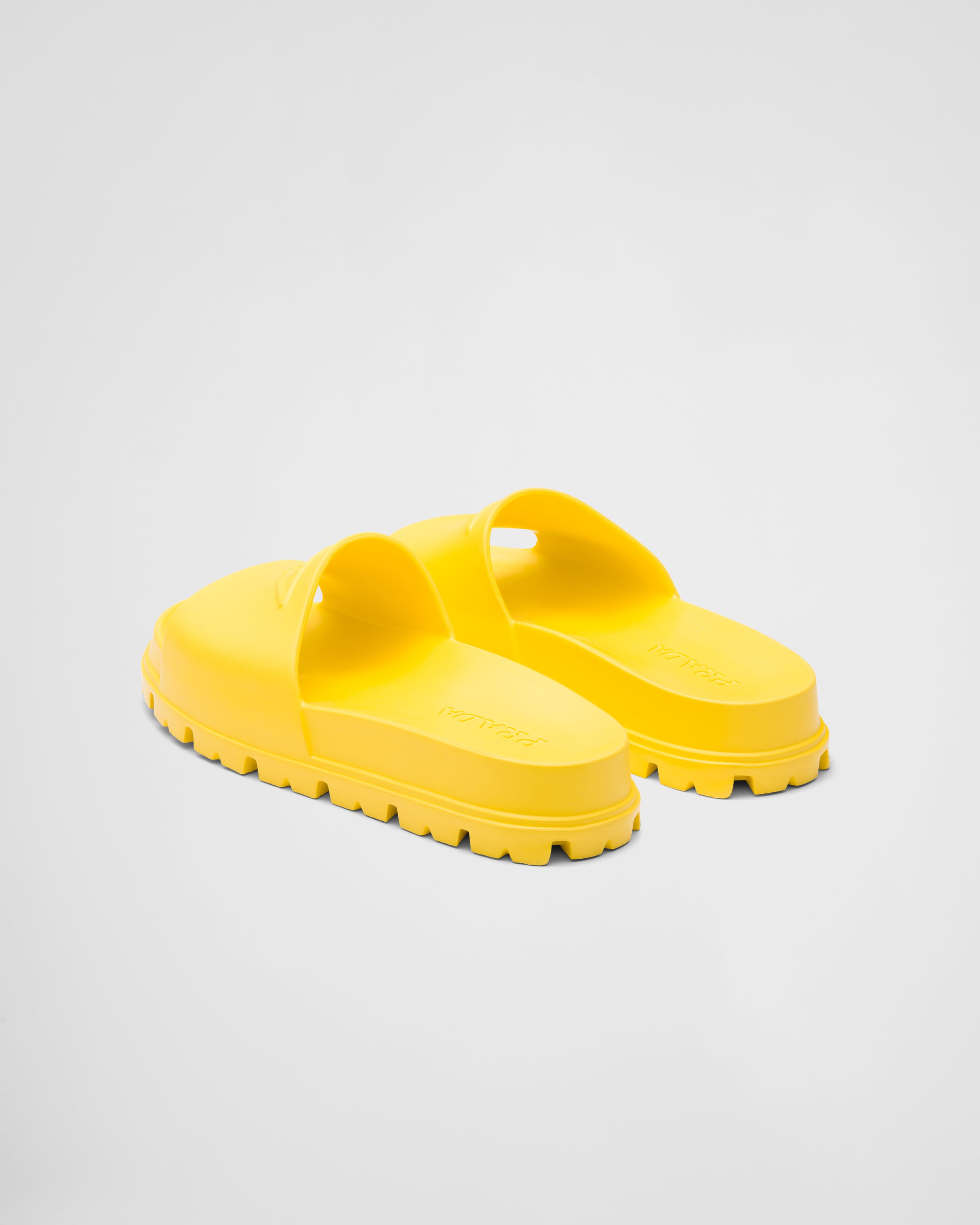 Sunny Yellow Rubber slides | Prada