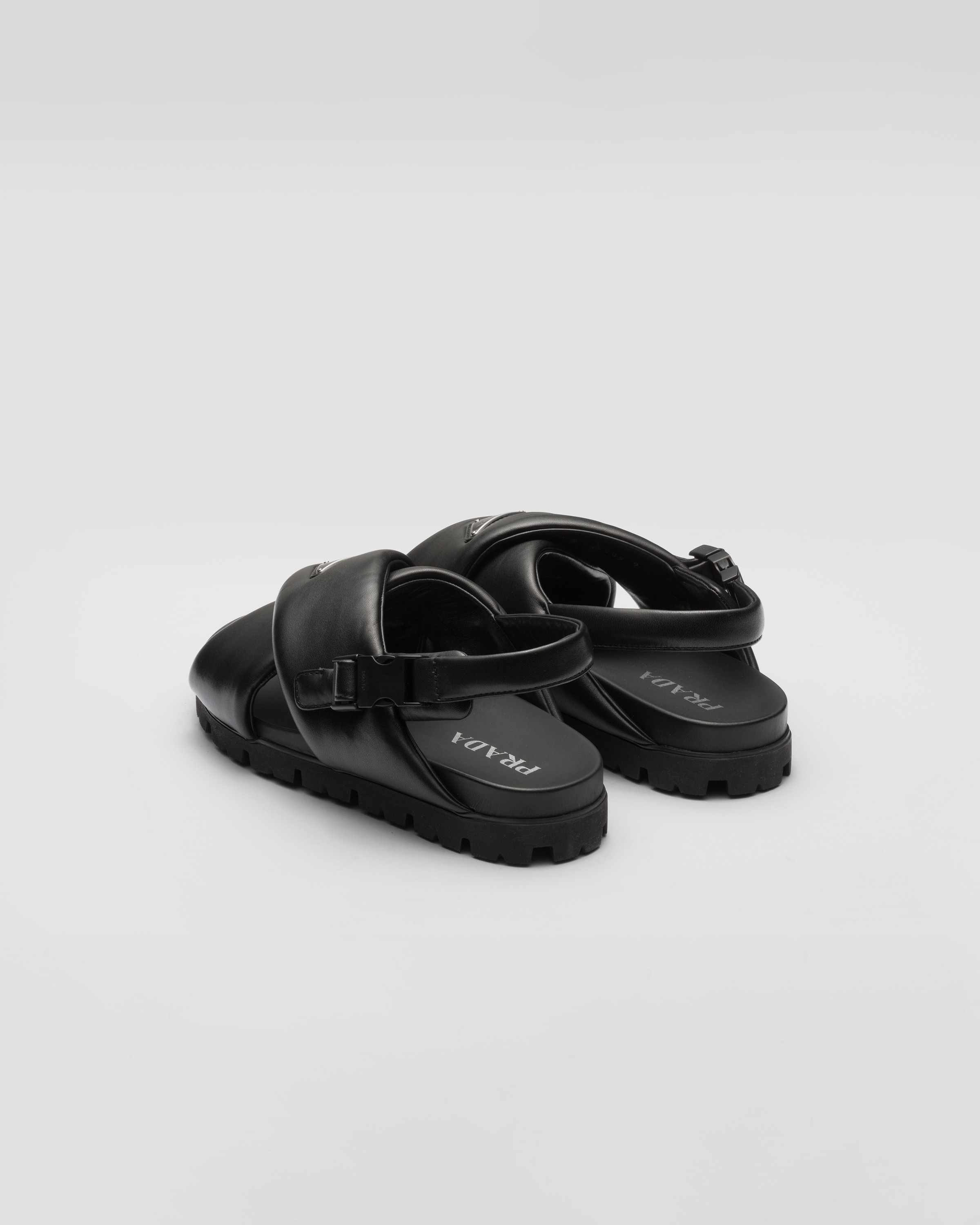 PRADA 26S SLINGBACK SANDALS 40MM IN DARK RED CALFSKIN WITH LOGO main image 1