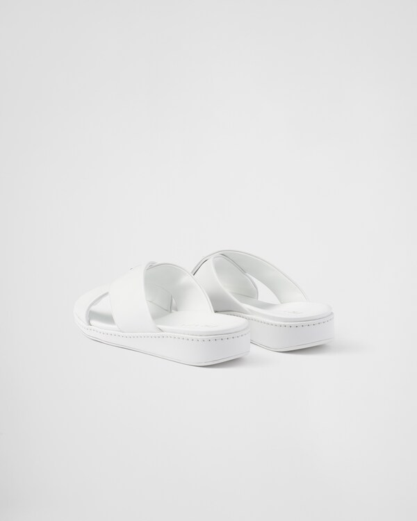 Crisscross leather sandals - White Crisscross leather sandals - White