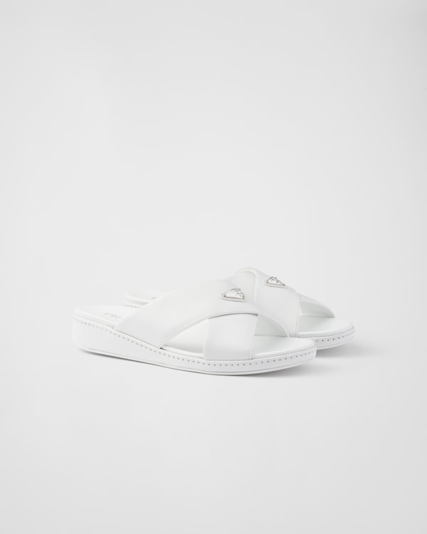 Crisscross leather sandals - White Crisscross leather sandals - White