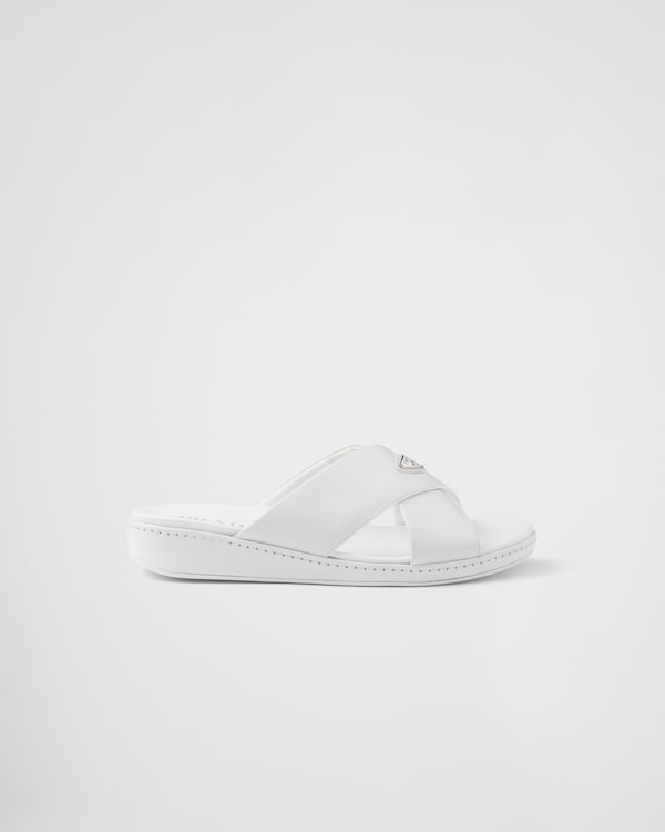 Crisscross leather sandals - White Crisscross leather sandals - White