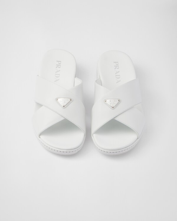 Crisscross leather sandals - White Crisscross leather sandals - White
