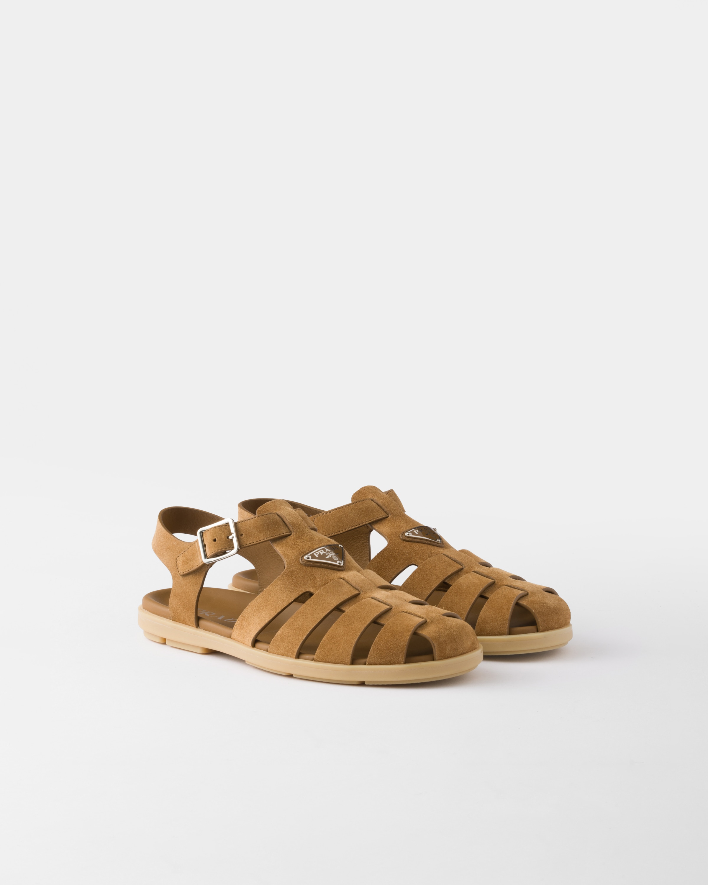 Prada スエード サンダル | ブラウン | FARFETCH JP