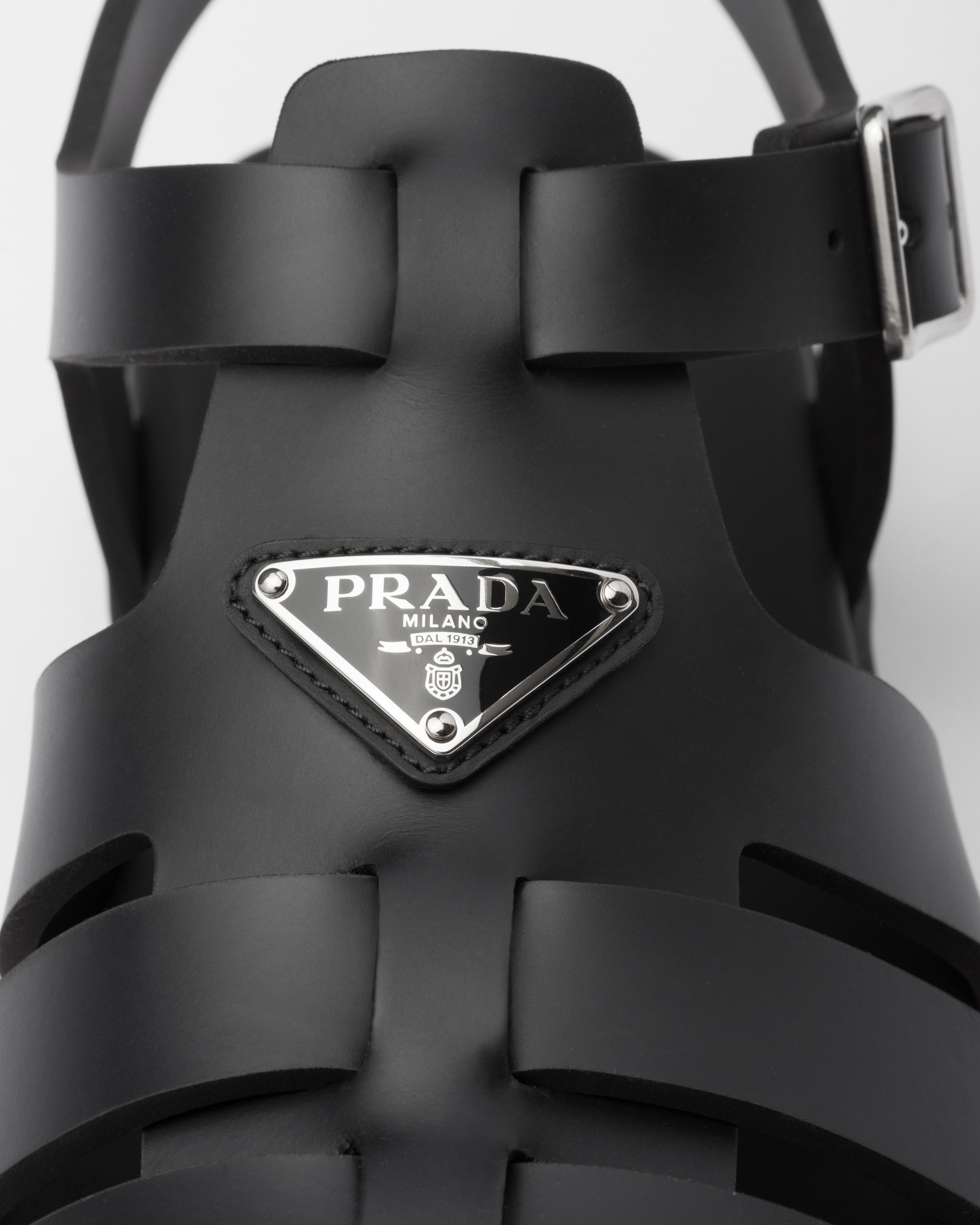 Black Rubber fisherman sandals | PRADA