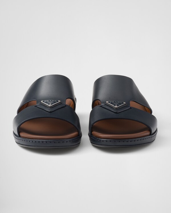 صندل مفتوح من الخلف من الجلد - أزرق صندل مفتوح من الخلف من الجلد - أزرق