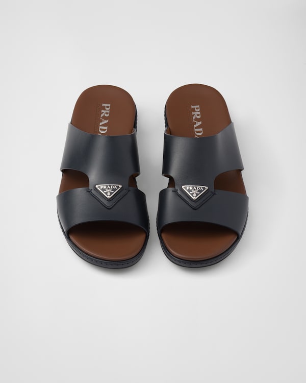 صندل مفتوح من الخلف من الجلد - أزرق صندل مفتوح من الخلف من الجلد - أزرق