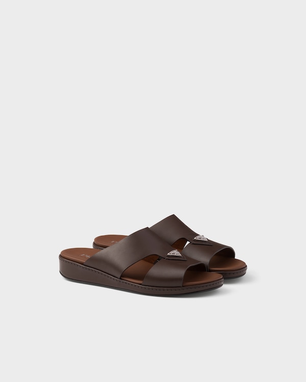 صندل مفتوح من الخلف من الجلد - أصفر برتقالي صندل مفتوح من الخلف من الجلد - أصفر برتقالي