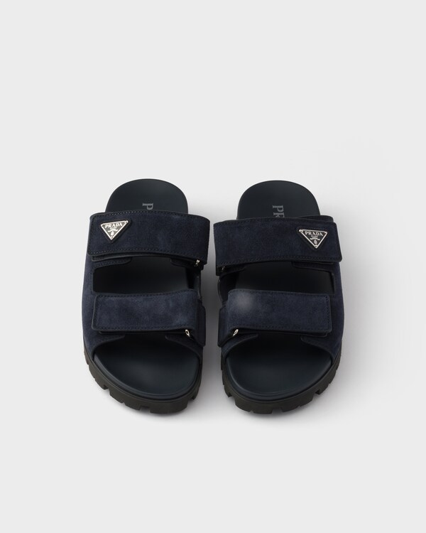 Sandalias de tira de ante - Azul Sandalias de tira de ante - Azul